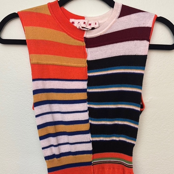 Marni size 40 (IT) 4 (US) Colorful Striped Sleeveless Dress - Picture 3 of 11